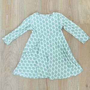 Green Apple Print Kids Dress
